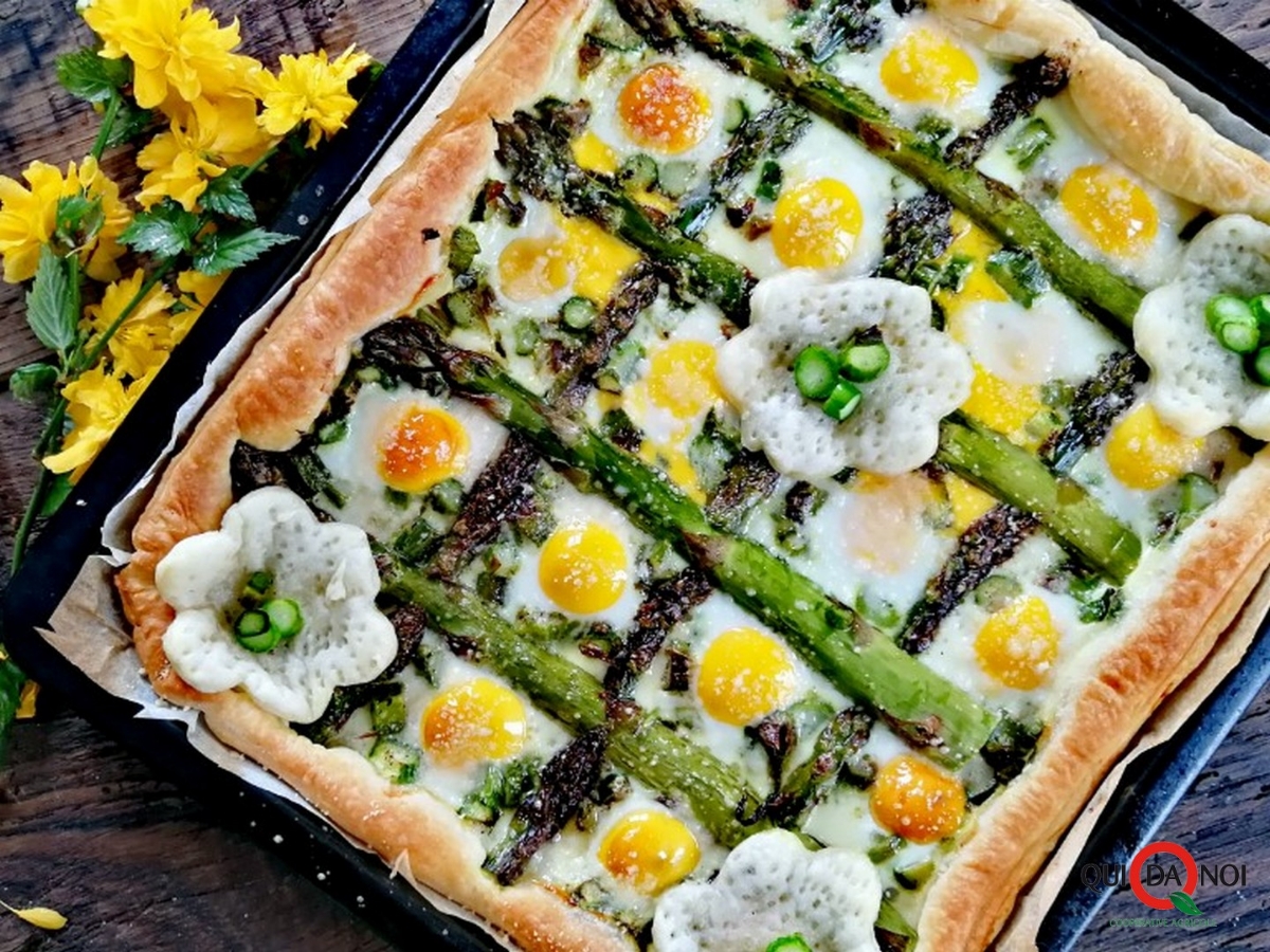 Torta Salata con Asparagi e Uova